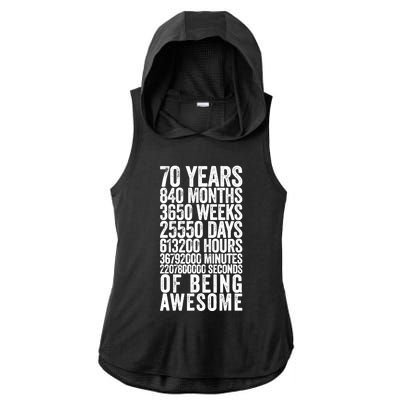 Funny 70th Birthday Old Meter Funny 70 Year Old Gifts Ladies PosiCharge Tri-Blend Wicking Draft Hoodie Tank