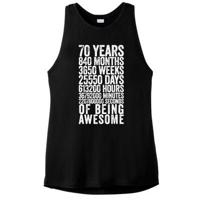 Funny 70th Birthday Old Meter Funny 70 Year Old Gifts Ladies PosiCharge Tri-Blend Wicking Tank