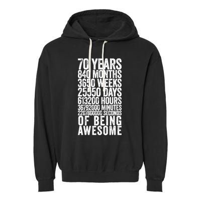 Funny 70th Birthday Old Meter Funny 70 Year Old Gifts Garment-Dyed Fleece Hoodie