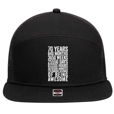 Funny 70th Birthday Old Meter Funny 70 Year Old Gifts 7 Panel Mesh Trucker Snapback Hat