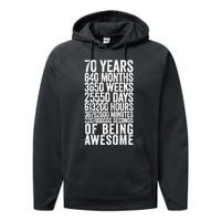 Funny 70th Birthday Old Meter Funny 70 Year Old Gifts Performance Fleece Hoodie