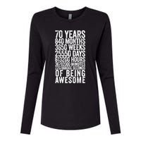 Funny 70th Birthday Old Meter Funny 70 Year Old Gifts Womens Cotton Relaxed Long Sleeve T-Shirt