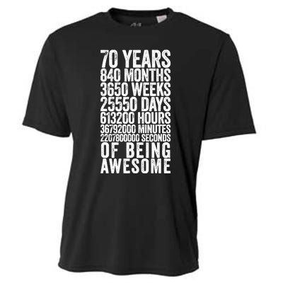 Funny 70th Birthday Old Meter Funny 70 Year Old Gifts Cooling Performance Crew T-Shirt