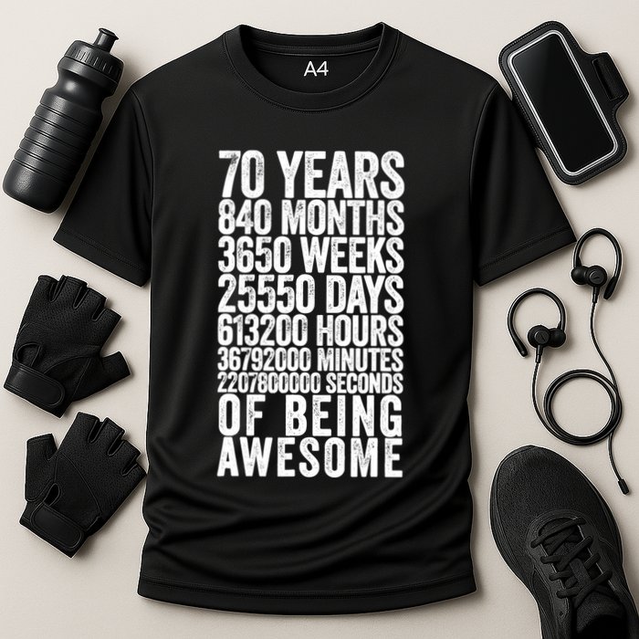 Funny 70th Birthday Old Meter Funny 70 Year Old Gifts Cooling Performance Crew T-Shirt