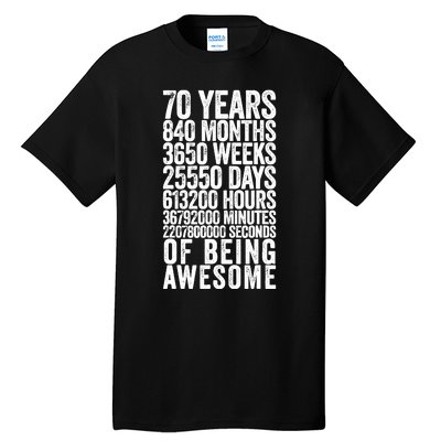 Funny 70th Birthday Old Meter Funny 70 Year Old Gifts Tall T-Shirt