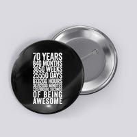 Funny 70th Birthday Old Meter Funny 70 Year Old Gifts Button