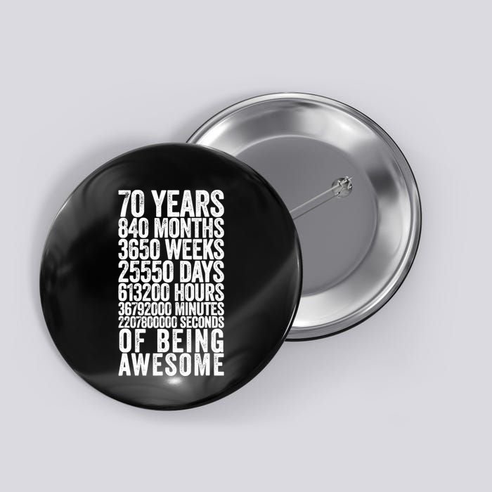 Funny 70th Birthday Old Meter Funny 70 Year Old Gifts Button