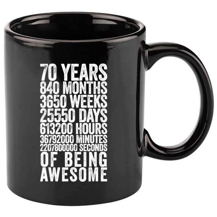 Funny 70th Birthday Old Meter Funny 70 Year Old Gifts 11oz C Handle Ceramic Mug