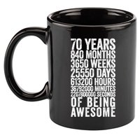 Funny 70th Birthday Old Meter Funny 70 Year Old Gifts 11oz C Handle Ceramic Mug
