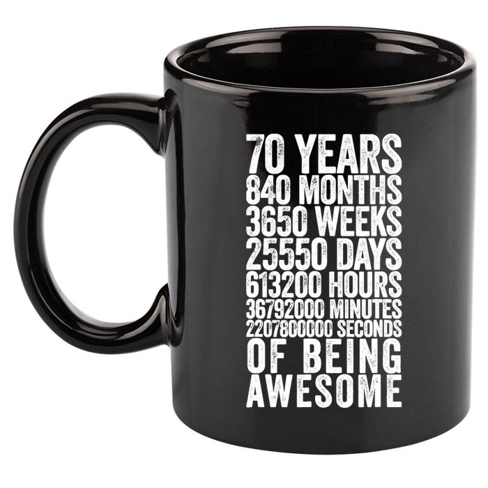 Funny 70th Birthday Old Meter Funny 70 Year Old Gifts 11oz C Handle Ceramic Mug