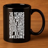 Funny 70th Birthday Old Meter Funny 70 Year Old Gifts 11oz C Handle Ceramic Mug