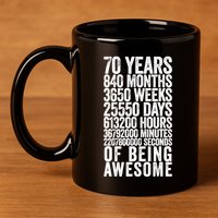Funny 70th Birthday Old Meter Funny 70 Year Old Gifts 11oz C Handle Ceramic Mug