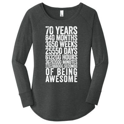 Funny 70th Birthday Old Meter Funny 70 Year Old Gifts Women's Perfect Tri Tunic Long Sleeve Shirt