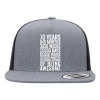 Funny 70th Birthday Old Meter Funny 70 Year Old Gifts Flat Bill Trucker Hat