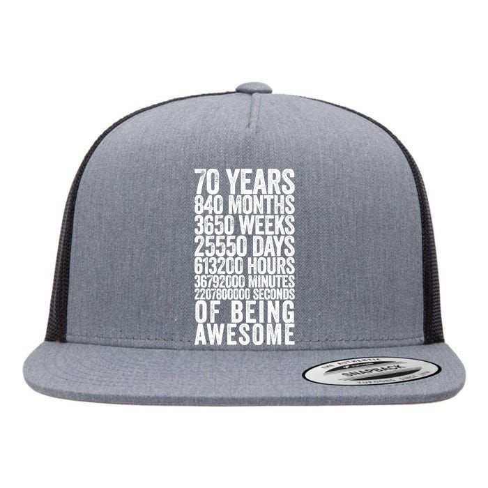 Funny 70th Birthday Old Meter Funny 70 Year Old Gifts Flat Bill Trucker Hat