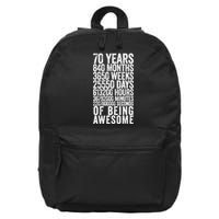 Funny 70th Birthday Old Meter Funny 70 Year Old Gifts 16 in Basic Backpack