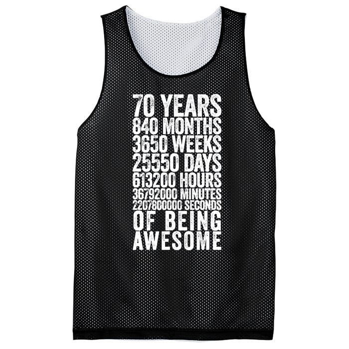 Funny 70th Birthday Old Meter Funny 70 Year Old Gifts Mesh Reversible Basketball Jersey Tank