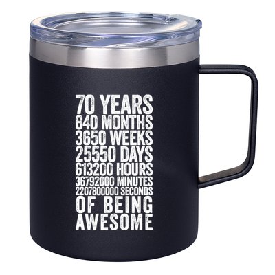 Funny 70th Birthday Old Meter Funny 70 Year Old Gifts 12oz Stainless Steel Coffee Mug