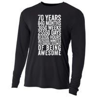 Funny 70th Birthday Old Meter Funny 70 Year Old Gifts Cooling Performance Long Sleeve Crew