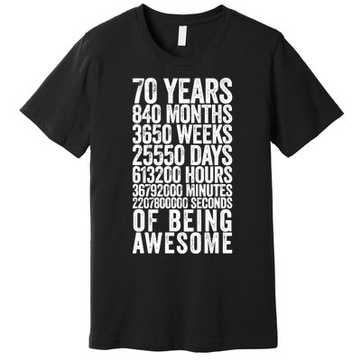 Funny 70th Birthday Old Meter Funny 70 Year Old Gifts Premium T-Shirt