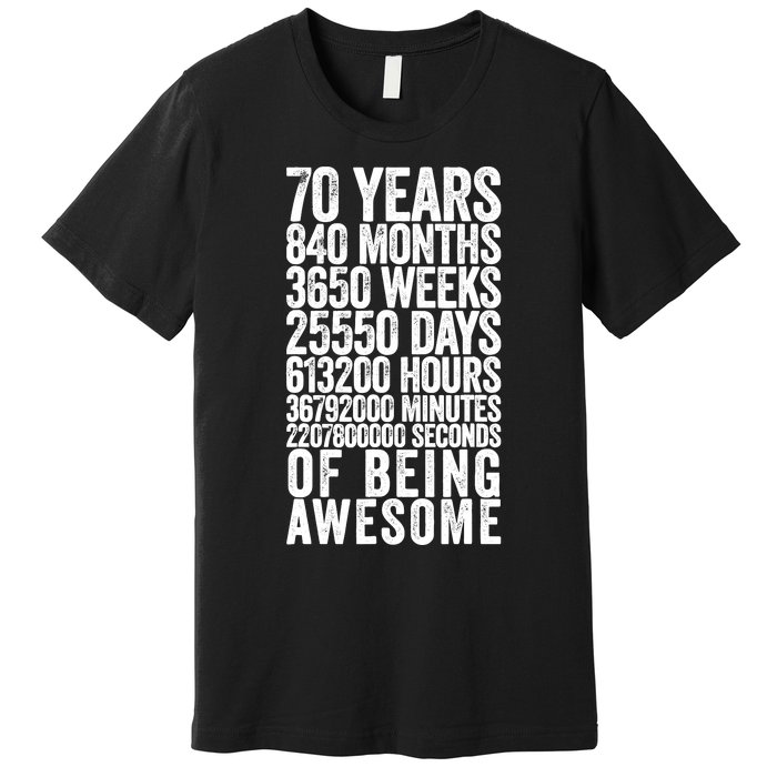 Funny 70th Birthday Old Meter Funny 70 Year Old Gifts Premium T-Shirt