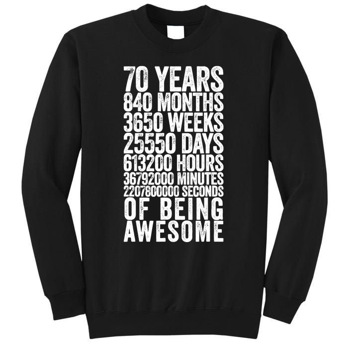 Funny 70th Birthday Old Meter Funny 70 Year Old Gifts Tall Sweatshirt