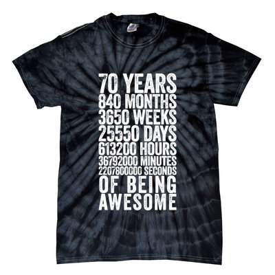 Funny 70th Birthday Old Meter Funny 70 Year Old Gifts Tie-Dye T-Shirt