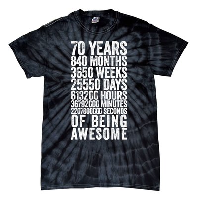 Funny 70th Birthday Old Meter Funny 70 Year Old Gifts Tie-Dye T-Shirt