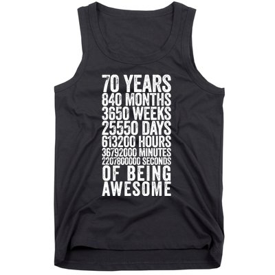 Funny 70th Birthday Old Meter Funny 70 Year Old Gifts Tank Top