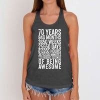 Funny 70th Birthday Old Meter Funny 70 Year Old Gifts Women's Knotted Racerback Tank