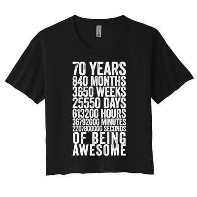 Funny 70th Birthday Old Meter Funny 70 Year Old Gifts Women's Crop Top Tee