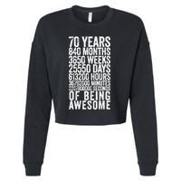 Funny 70th Birthday Old Meter Funny 70 Year Old Gifts Cropped Pullover Crew