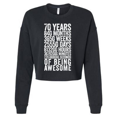 Funny 70th Birthday Old Meter Funny 70 Year Old Gifts Cropped Pullover Crew