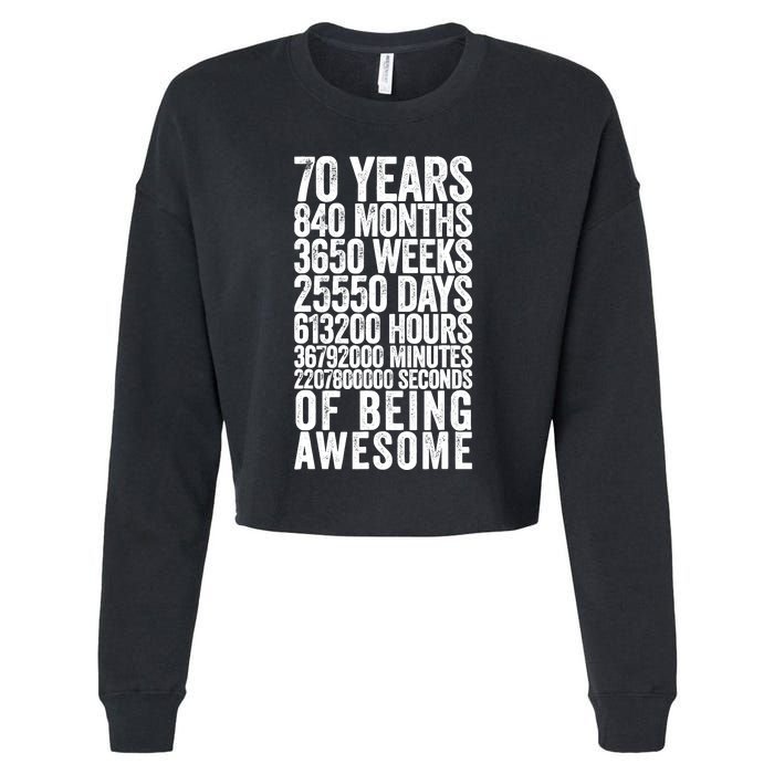 Funny 70th Birthday Old Meter Funny 70 Year Old Gifts Cropped Pullover Crew