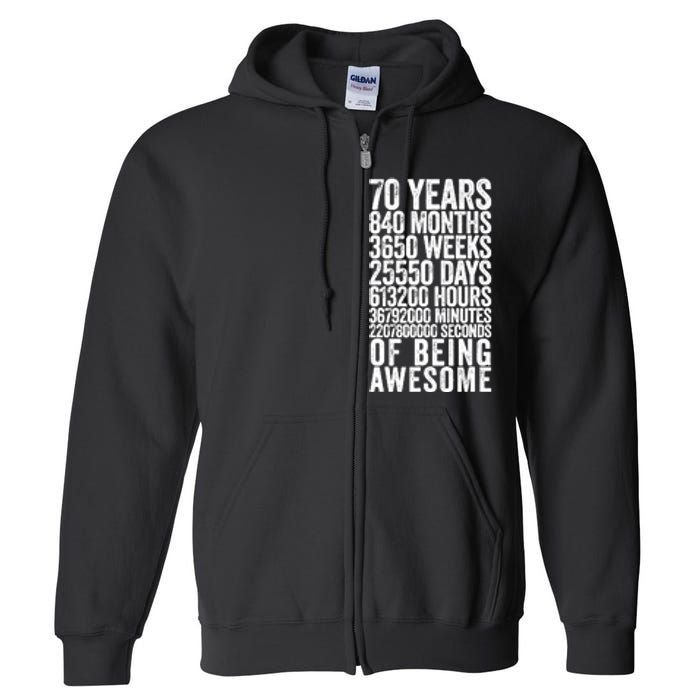 Funny 70th Birthday Old Meter Funny 70 Year Old Gifts Full Zip Hoodie