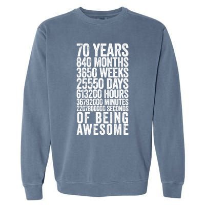 Funny 70th Birthday Old Meter Funny 70 Year Old Gifts Garment-Dyed Sweatshirt