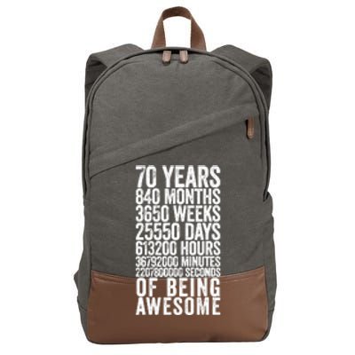 Funny 70th Birthday Old Meter Funny 70 Year Old Gifts Cotton Canvas Backpack