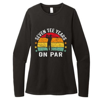 Funny 70th Birthday Golf Pun Retro Sunset 70 Year Old Golfer Womens CVC Long Sleeve Shirt