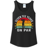 Funny 70th Birthday Golf Pun Retro Sunset 70 Year Old Golfer Ladies Essential Tank