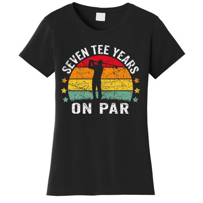 Funny 70th Birthday Golf Pun Retro Sunset 70 Year Old Golfer Women's T-Shirt