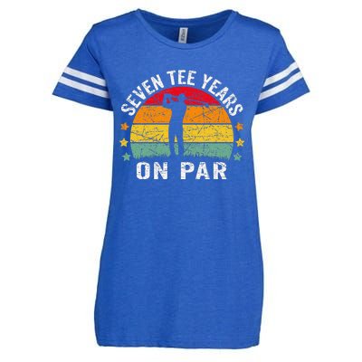 Funny 70th Birthday Golf Pun Retro Sunset 70 Year Old Golfer Enza Ladies Jersey Football T-Shirt