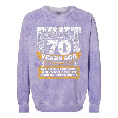 Funny 70th Birthday B Day Gift Saying Age 70 Year Joke Colorblast Crewneck Sweatshirt