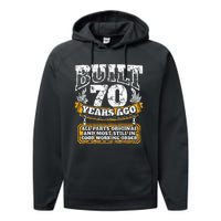 Funny 70th Birthday B Day Gift Saying Age 70 Year Joke Performance Fleece Hoodie