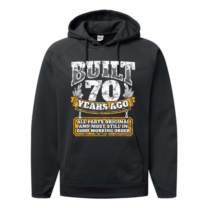 Funny 70th Birthday B Day Gift Saying Age 70 Year Joke Performance Fleece Hoodie