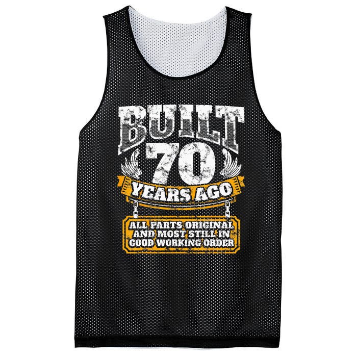 Funny 70th Birthday B Day Gift Saying Age 70 Year Joke Mesh Reversible Basketball Jersey Tank