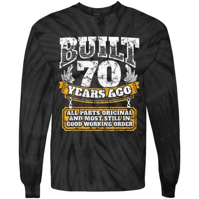 Funny 70th Birthday B Day Gift Saying Age 70 Year Joke Tie-Dye Long Sleeve Shirt