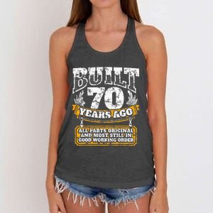 Funny 70th Birthday B Day Gift Saying Age 70 Year Joke Women's Knotted Racerback Tank