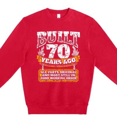 Funny 70th Birthday B Day Gift Saying Age 70 Year Joke Premium Crewneck Sweatshirt