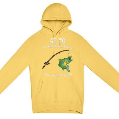 Funny 70th Birthday Gift 70YearOld Fisherman Fishing Premium Pullover Hoodie