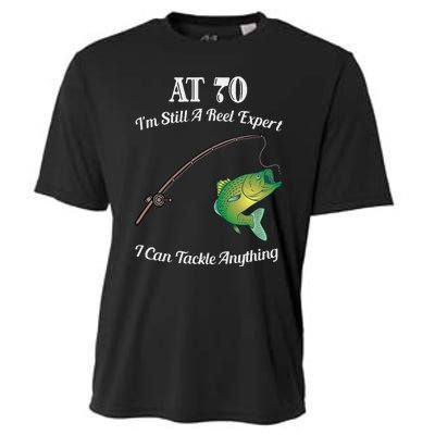 Funny 70th Birthday Gift 70YearOld Fisherman Fishing Cooling Performance Crew T-Shirt